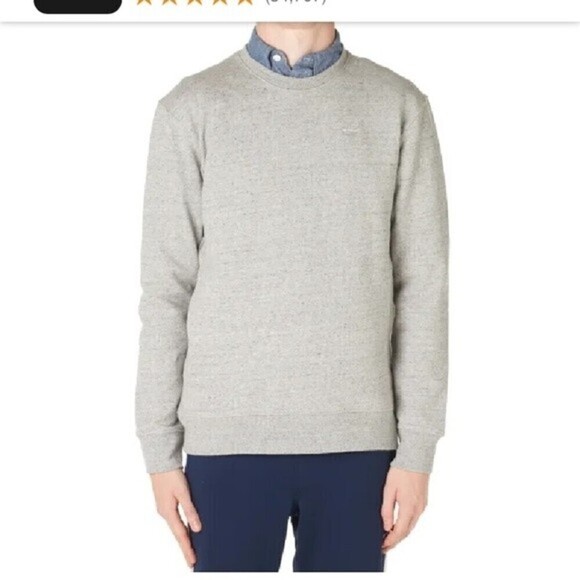 Adidas Premium Essentials Crew Pullover Sweater Light Gray Zip Up Pockets - Picture 2 of 15